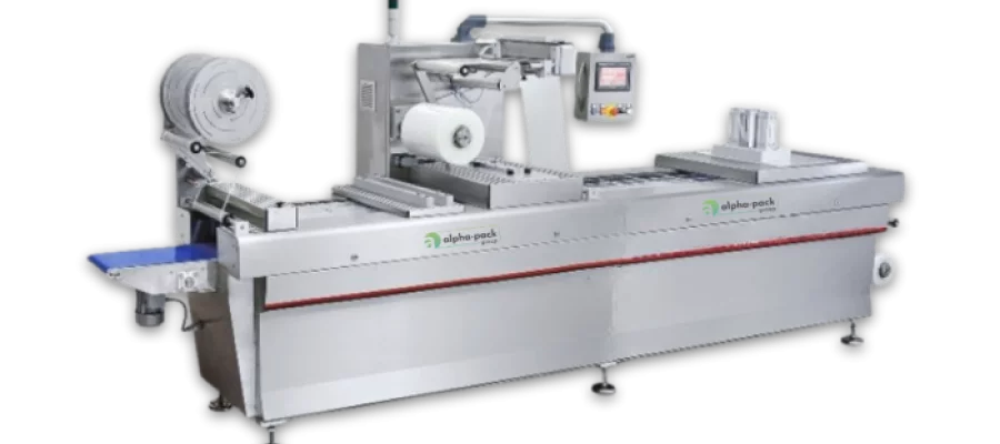 Ansicht der Tiefziehmaschine von alpha pack GmbH