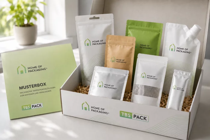 Kostenlose Castelli® Folien Musterbox mit Standbodenbeuteln und Doypacks