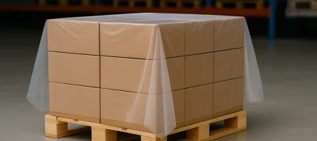 Transparente Palettenabdeckfolie für den Schutz von Palettenware